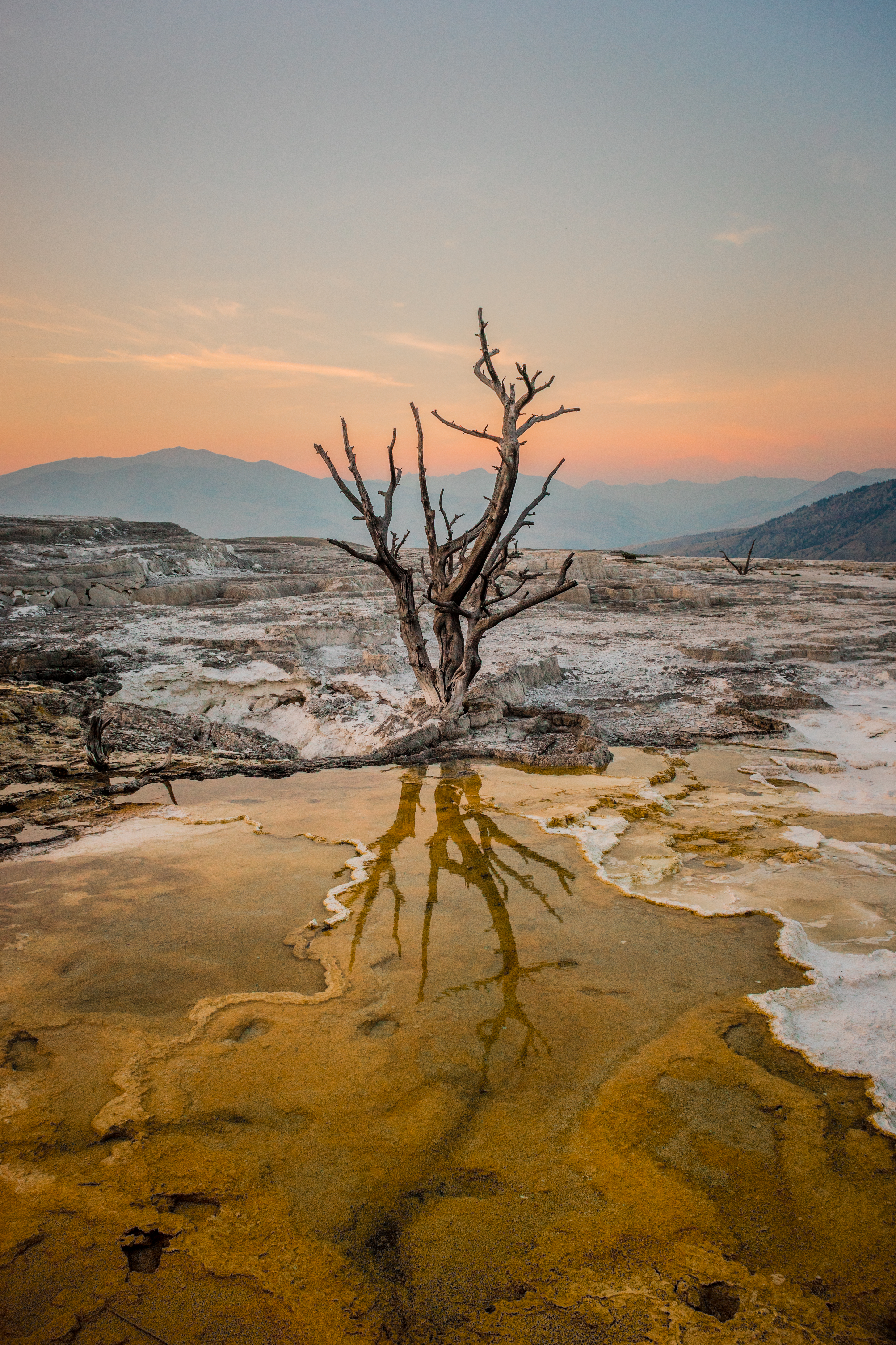 "Sunset in Mammoth Springs" by David Pisciotta